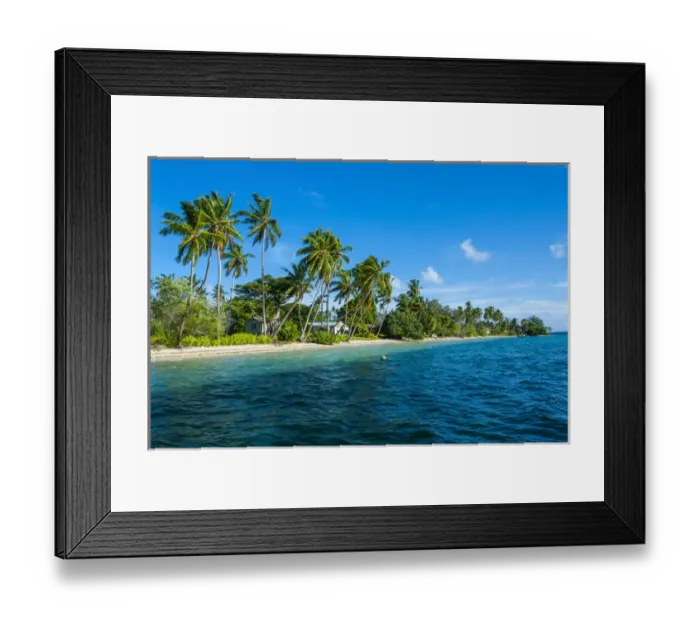 Framed Print : Palm fringed white sand beach on an islet of Vavaa'u, Vavau islands, Tonga, South Pacific Framed Print : Palm fringed white sand beach on an islet of Vavaa'u, Vavau islands, Tonga, South Pacific