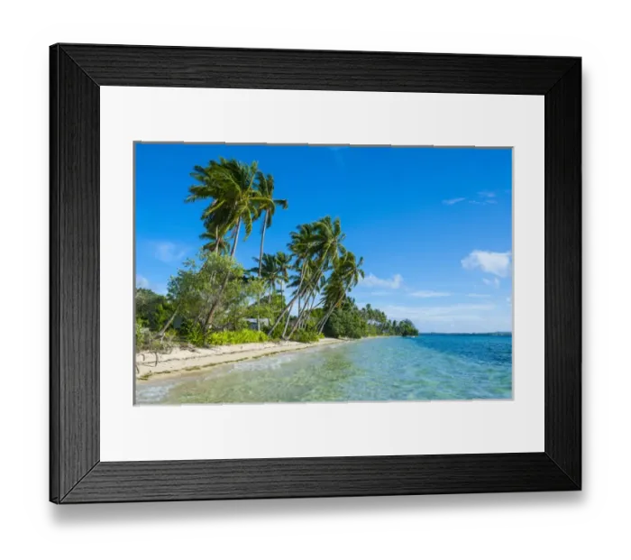 Framed Print : Palm fringed white sand beach on an islet of Vavaa'u, Vavau islands, Tonga, South Pacific Framed Print : Palm fringed white sand beach on an islet of Vavaa'u, Vavau islands, Tonga, South Pacific