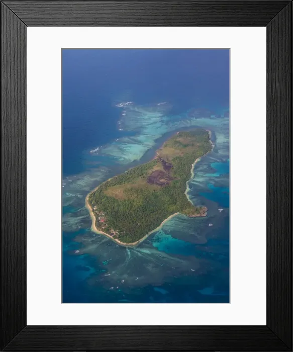Framed Print : Aerial photo of a little island in Tonga, South Pacific