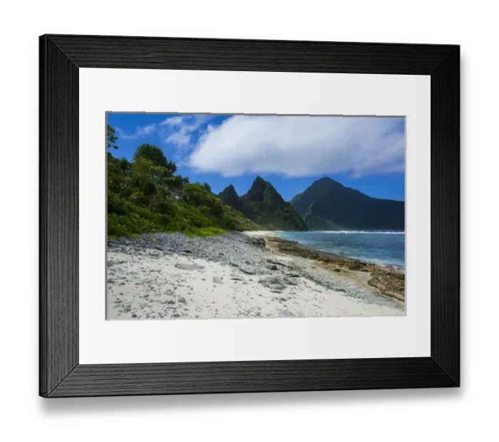 Framed Print : White sand beach at Ofu Island, Manua'a island group, American Samoa, South Pacific Framed Print : White sand beach at Ofu Island, Manua'a island group, American Samoa, South Pacific