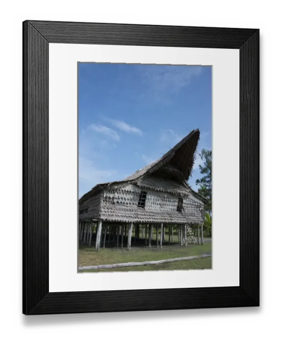 Framed Print : Melanesia, Papua New Guinea, Sepik River area, Murik Lakes, Karau Village