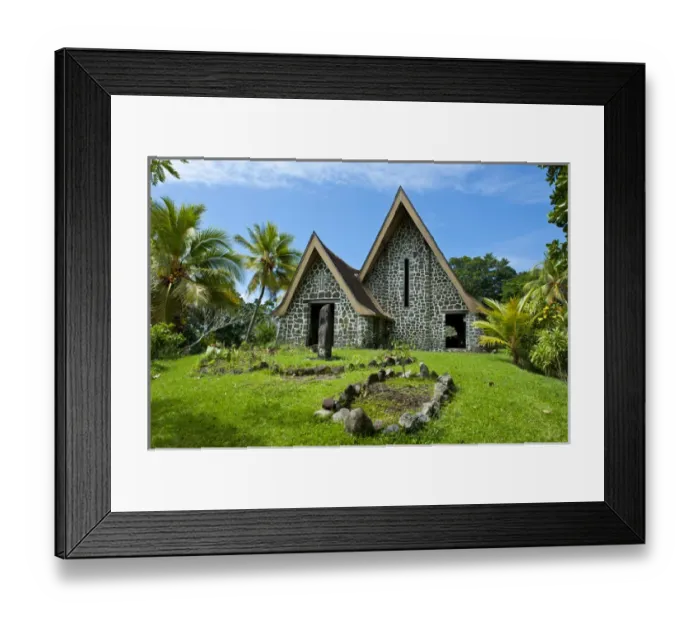 Framed Print : Stone church in Kvato island, Papua New Guinea Framed Print : Stone church in Kvato island, Papua New Guinea