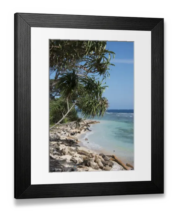 Framed Print : Melanesia, Papua New Guinea, Bismarck Sea, Tuam Island. Scenic view of island coastline Framed Print : Melanesia, Papua New Guinea, Bismarck Sea, Tuam Island. Scenic view of island coastline