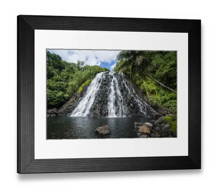Framed Print : Kepirohi waterfall, Pohnpei, Micronesia, Central Pacific