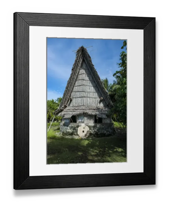 Framed Print : Traditional thatched roof hut, Island of Yap, Micronesia Framed Print : Traditional thatched roof hut, Island of Yap, Micronesia