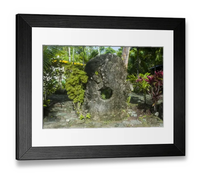 Framed Print : Stone money on the island of Yap, Micronesia