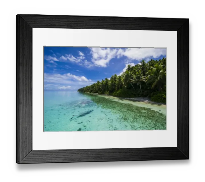 Framed Print : Little islet and turquoise water in the Ant Atoll, Pohnpei, Micronesia