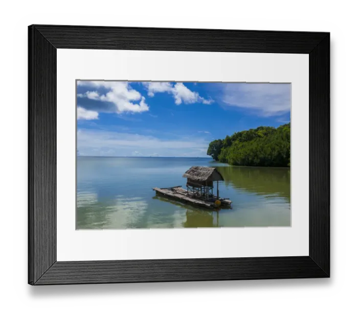 Framed Print : Fish trap in the north of the Island of Babeldoab, Palau, Central Pacific