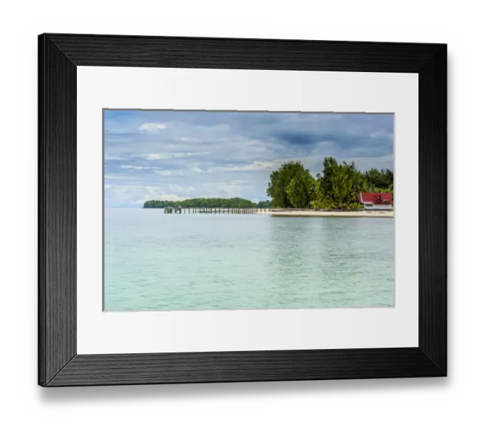 Framed Print : Sandy beach on Carp island, Rock islands, Palau, Central Pacific
