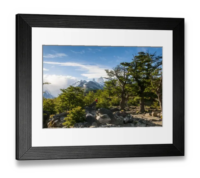 Framed Print : Trek up to Mount Fitzroy from the Unesco world heritage sight El Chalten, Argentina