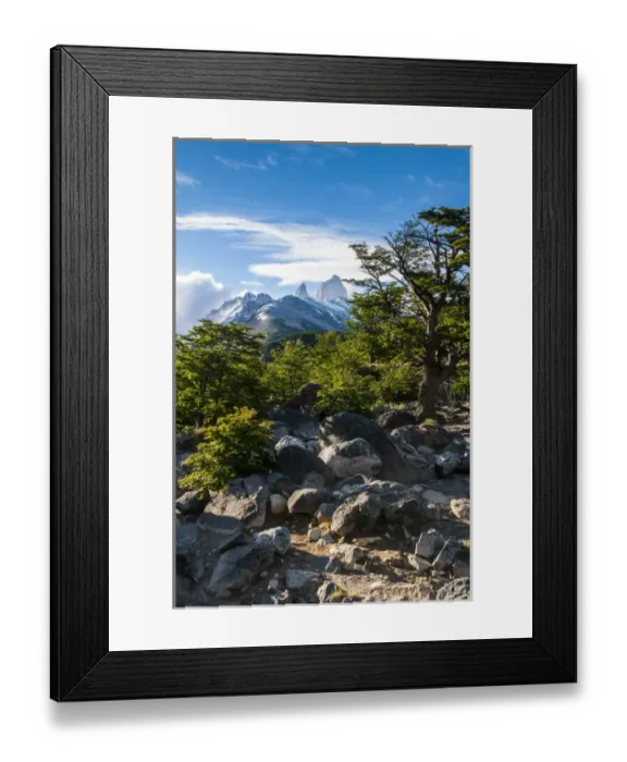 Framed Print : Trek up to Mount Fitzroy from the Unesco world heritage sight El Chalten, Argentina Framed Print : Trek up to Mount Fitzroy from the Unesco world heritage sight El Chalten, Argentina