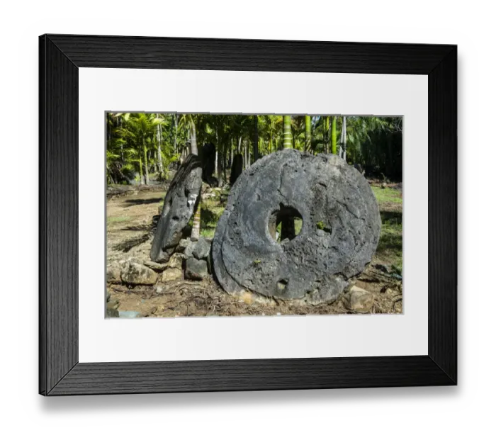 Framed Print : Stone money on the island of Yap, Micronesia