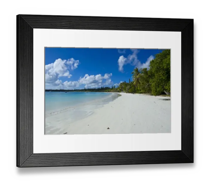 Framed Print : White sand beach, Bay de Kanumera, Ile des Pins, New Caledonia, Melanesia, South Pacific Framed Print : White sand beach, Bay de Kanumera, Ile des Pins, New Caledonia, Melanesia, South Pacific