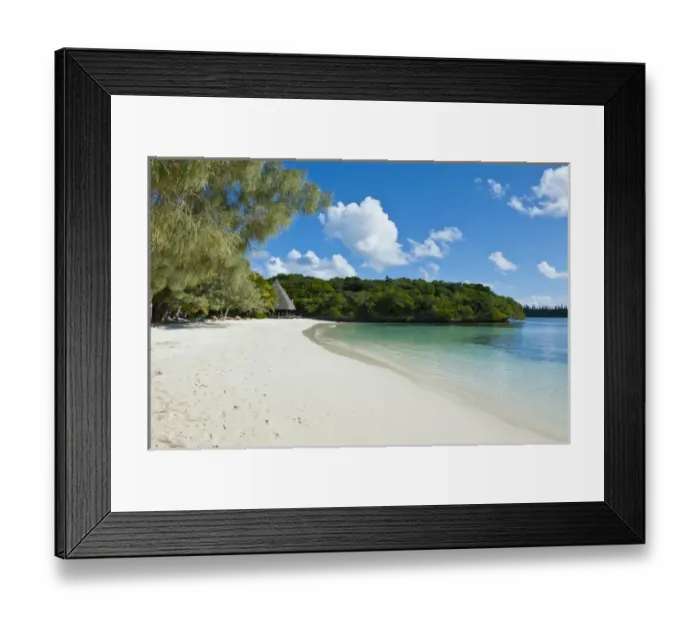 Framed Print : White sand beach, Bay de Kanumera, Ile des Pins, New Caledonia, Melanesia, South Pacific Framed Print : White sand beach, Bay de Kanumera, Ile des Pins, New Caledonia, Melanesia, South Pacific