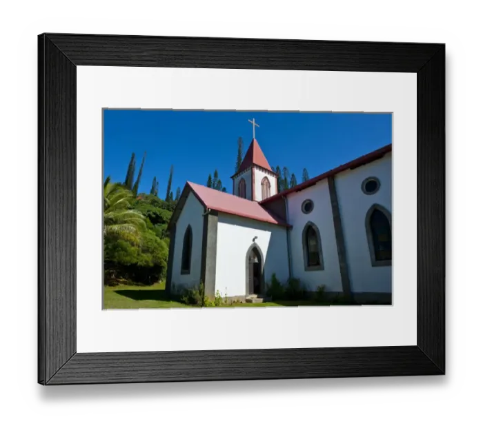 Framed Print : The christian church of Vao, Ile des Pins, New Caledonia, Melanesia, South Pacific Framed Print : The christian church of Vao, Ile des Pins, New Caledonia, Melanesia, South Pacific