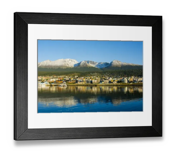 Framed Print : Argentina. Tierra del Fuego. Ushuaia. Sunrise over the town Framed Print : Argentina. Tierra del Fuego. Ushuaia. Sunrise over the town