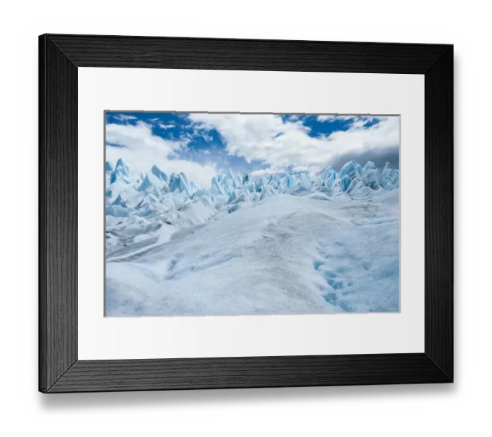 Framed Print : Detail of Perito Moreno Glacier with clouds in background, Patagonia, Argentina Framed Print : Detail of Perito Moreno Glacier with clouds in background, Patagonia, Argentina