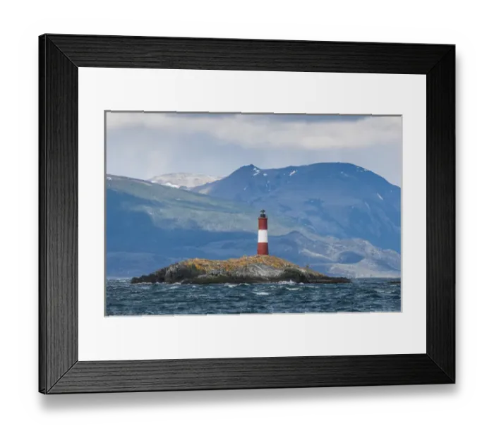 Framed Print : Lighthouse on the an Island in the Beagle channel, Ushuaia, Tierra del Fuego, Argentina Framed Print : Lighthouse on the an Island in the Beagle channel, Ushuaia, Tierra del Fuego, Argentina