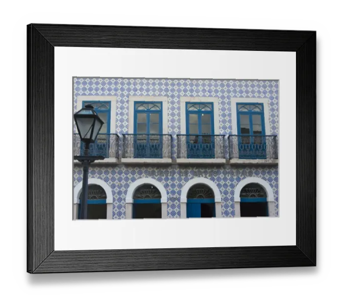 Framed Print : Buildings in historic center of Sao Luis (UNESCO World Heritage site), Maranhao State