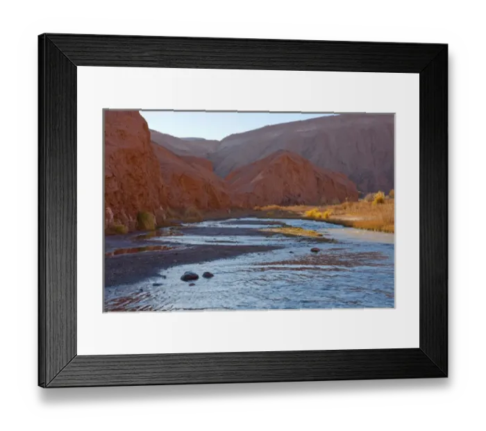 Framed Print : The site of the river crossing from San Pedro de Atacama to Catarpe in the Atacama desert
