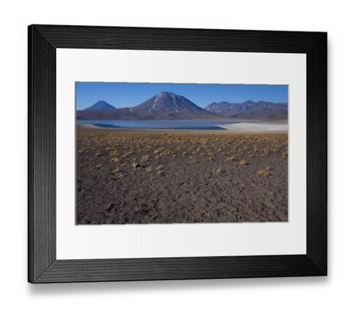 Framed Print : Miniques Lake is a brackish water lake located in the altiplano of the Antogafasta region of Chile Framed Print : Miniques Lake is a brackish water lake located in the altiplano of the Antogafasta region of Chile