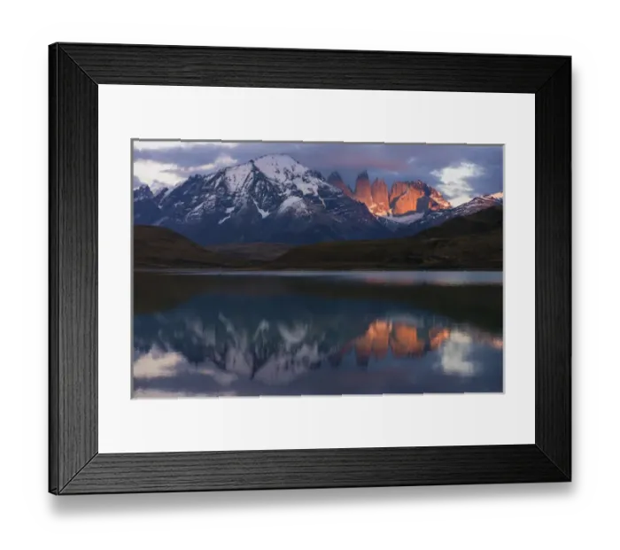 Framed Print : Lago Pehoe with Horns of Torres del Paine in back, Torres del Paine National Park