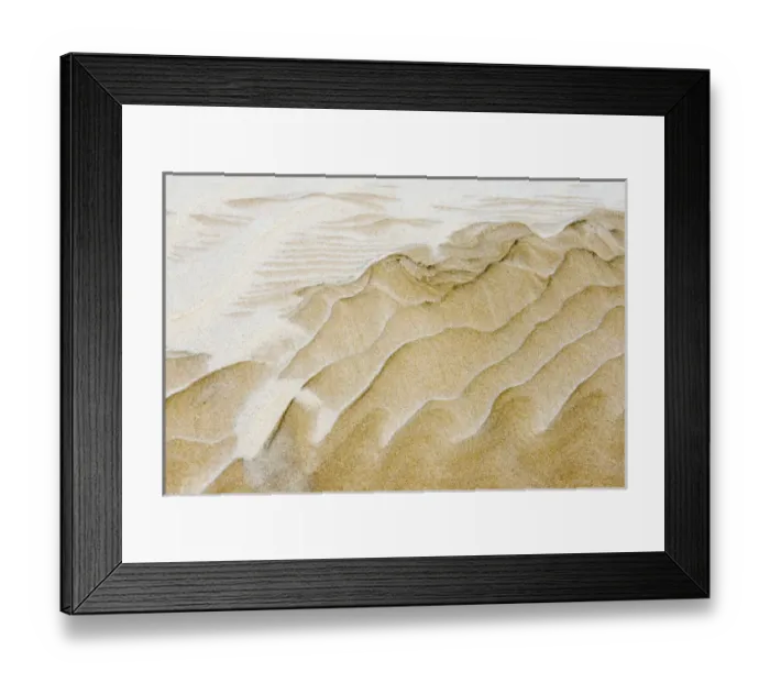 Framed Print : Pattern washed out by rain on sand dune resembling painting, Lencois Maranheinses National Park