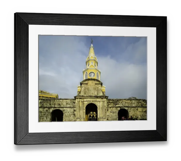 Framed Print : The venerable clock tower - Torre del Reloj - looks out over the Plaza de la Paz Framed Print : The venerable clock tower - Torre del Reloj - looks out over the Plaza de la Paz