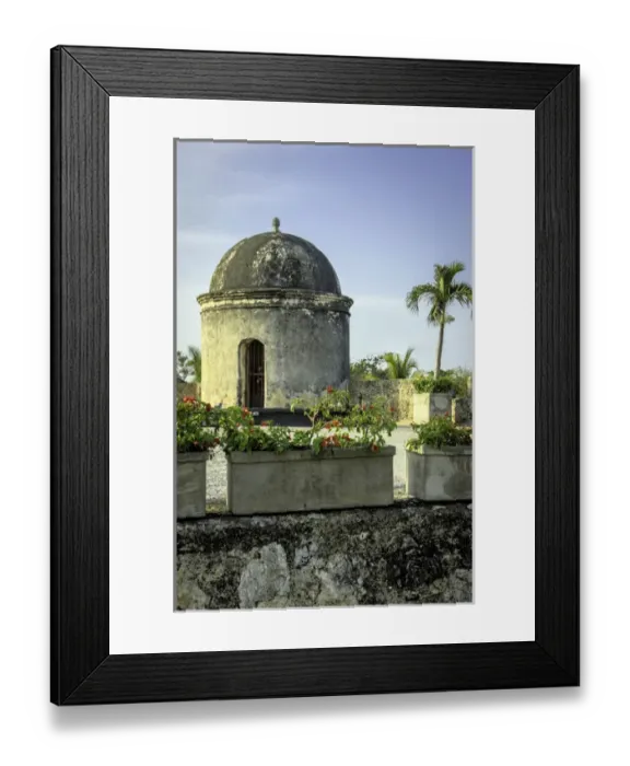 Framed Print : Historic Spanish colonial walls and fortifications surround the Old City of Cartagena