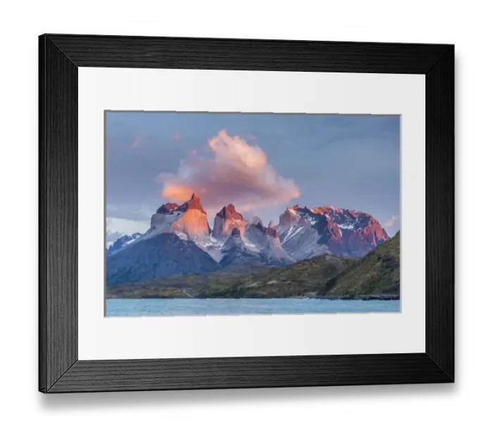 Framed Print : South America, Chile, Patagonia, Torres del Paine National Park. The Horns mountains Framed Print : South America, Chile, Patagonia, Torres del Paine National Park. The Horns mountains