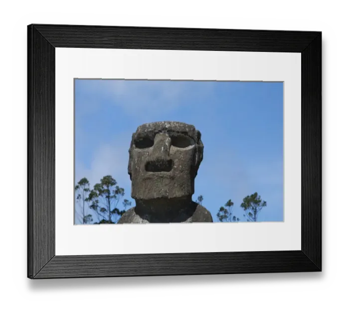 Framed Print : Chile, Easter Island aka Rapa Nui. Ahu Akivi, ceremonial platform with seven restored Framed Print : Chile, Easter Island aka Rapa Nui. Ahu Akivi, ceremonial platform with seven restored