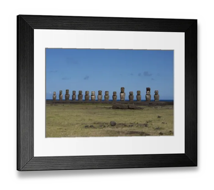 Framed Print : Chile, Easter Island, Hanga Nui. Rapa Nui National Park, Ahu Tongariki (aka Tonariki)
