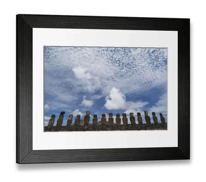 Framed Print : Chile, Easter Island, Hanga Nui. Rapa Nui National Park, Ahu Tongariki (aka Tonariki)