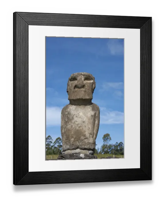 Framed Print : Chile, Easter Island aka Rapa Nui. Ahu Akivi, ceremonial platform with seven restored Framed Print : Chile, Easter Island aka Rapa Nui. Ahu Akivi, ceremonial platform with seven restored