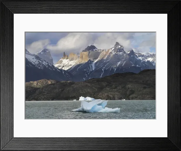 Framed Print : South America Chile Patagonia Torres del Paine National Park Iceberg Framed Print : South America Chile Patagonia Torres del Paine National Park Iceberg