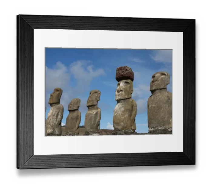 Framed Print : Chile, Easter Island, Hanga Nui. Rapa Nui National Park, Ahu Tongariki