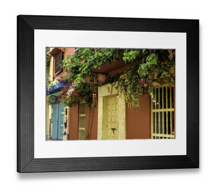 Framed Print : Charming Spanish colonial architecture graces the Old City, Cuidad vieja, of Cartagena