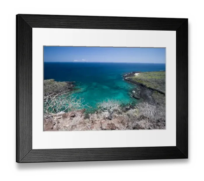 Framed Print : West side of San Cristobal Island, viewed from Cerro Tijeretas (Frigate Bird Hill) Framed Print : West side of San Cristobal Island, viewed from Cerro Tijeretas (Frigate Bird Hill)