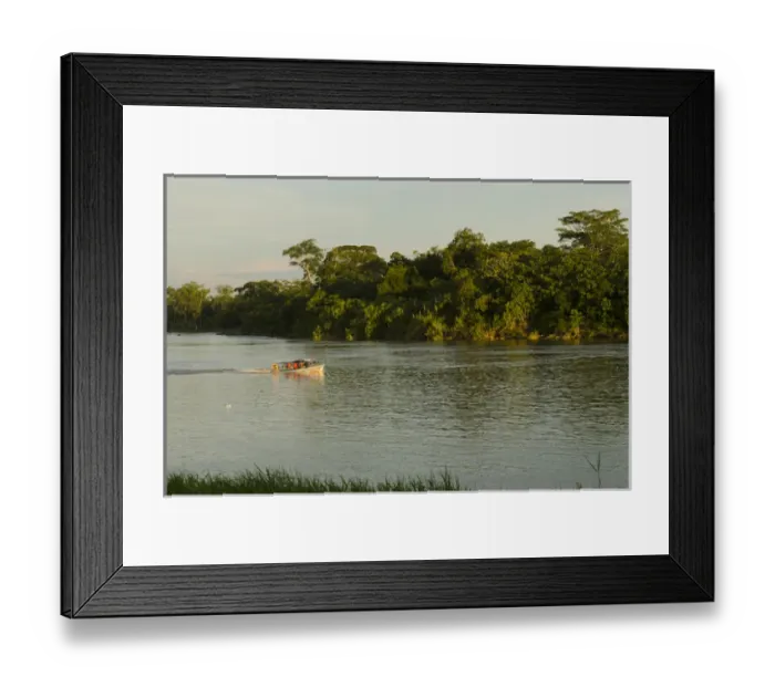 Framed Print : Speed boat, Napo River, Amazon Rainforest, ECUADOR. South America Framed Print : Speed boat, Napo River, Amazon Rainforest, ECUADOR. South America