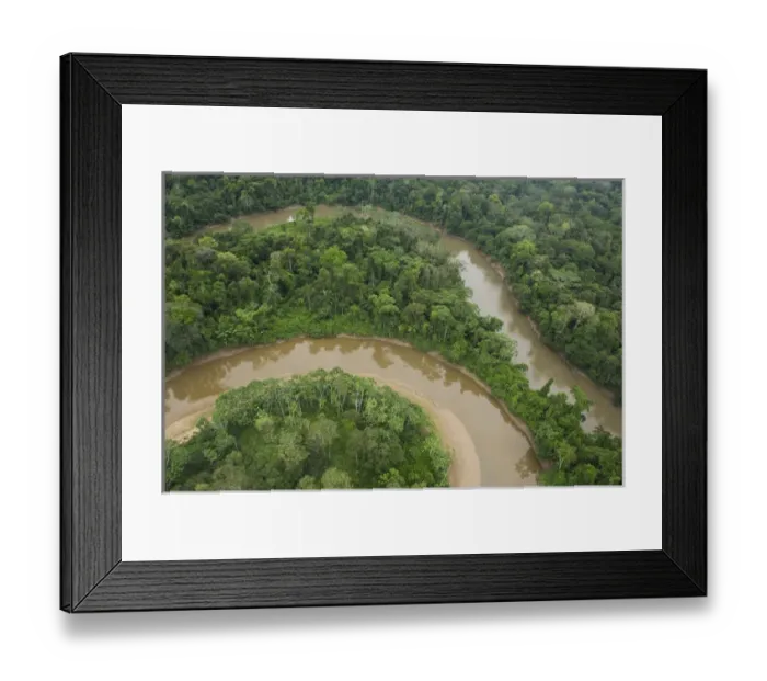 Framed Print : Tiputini River and Rainforest, Yasuni National Park, Amazon Rainforest, ECUADOR