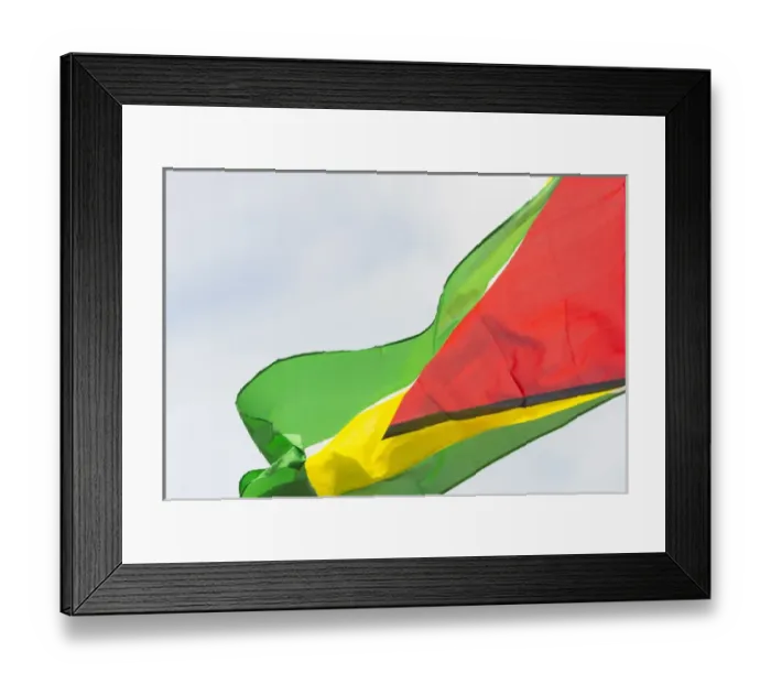 Framed Print : Guyana national flag, Georgetown, Guyana