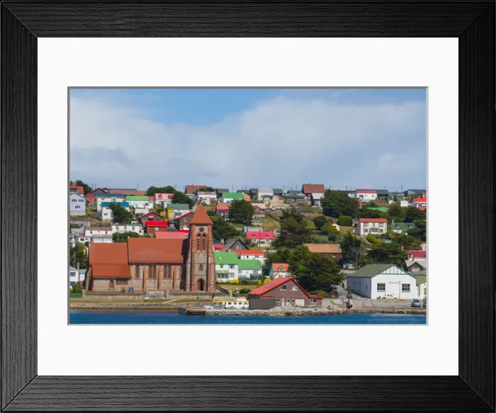 Framed Print : Falkland Islands. Stanley. View from the water Framed Print : Falkland Islands. Stanley. View from the water