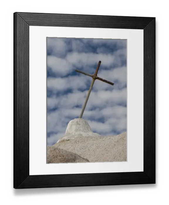 Framed Print : North America, Mexico, Baja California, Shrine to the Virgin, a cross constructed from lead pipe Framed Print : North America, Mexico, Baja California, Shrine to the Virgin, a cross constructed from lead pipe
