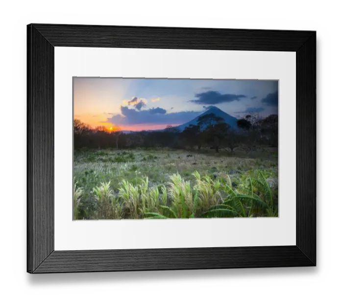 Framed Print : Sunset falls behind the Concepcion volcano on the Isla de Omatepe Framed Print : Sunset falls behind the Concepcion volcano on the Isla de Omatepe