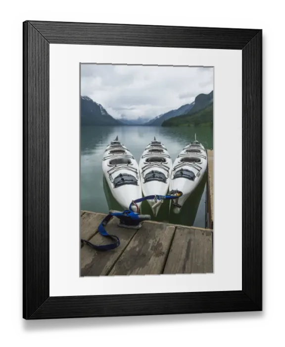 Framed Print : Haines, Alaska. Chilkoot Lake-Kayaks at the Dock Framed Print : Haines, Alaska. Chilkoot Lake-Kayaks at the Dock