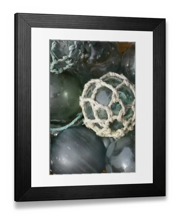 Framed Print : USA, Alaska, Ketchikan, antique Japanese glass fishing floats