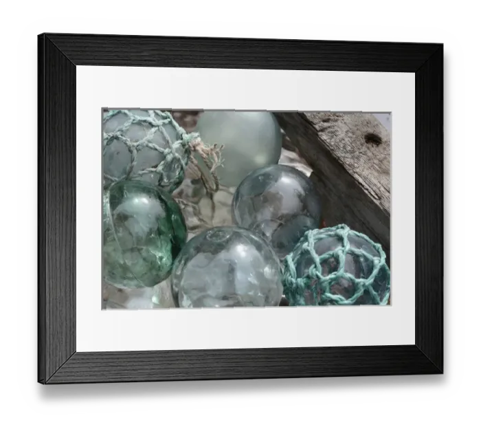 Framed Print : USA, Alaska, Ketchikan, antique Japanese fishing floats Framed Print : USA, Alaska, Ketchikan, antique Japanese fishing floats