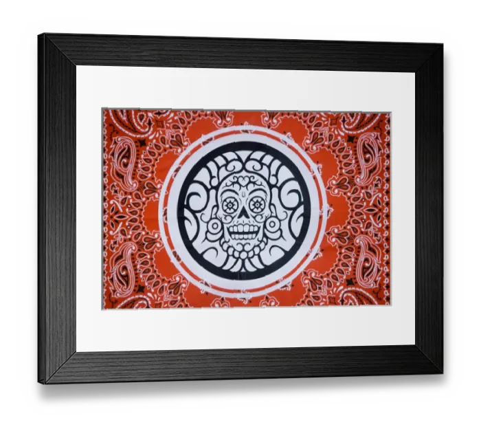Framed Print : USA, Arizona, Phoenix, Desert Botanical Garden. Bandana with skull design. Credit as Framed Print : USA, Arizona, Phoenix, Desert Botanical Garden. Bandana with skull design. Credit as