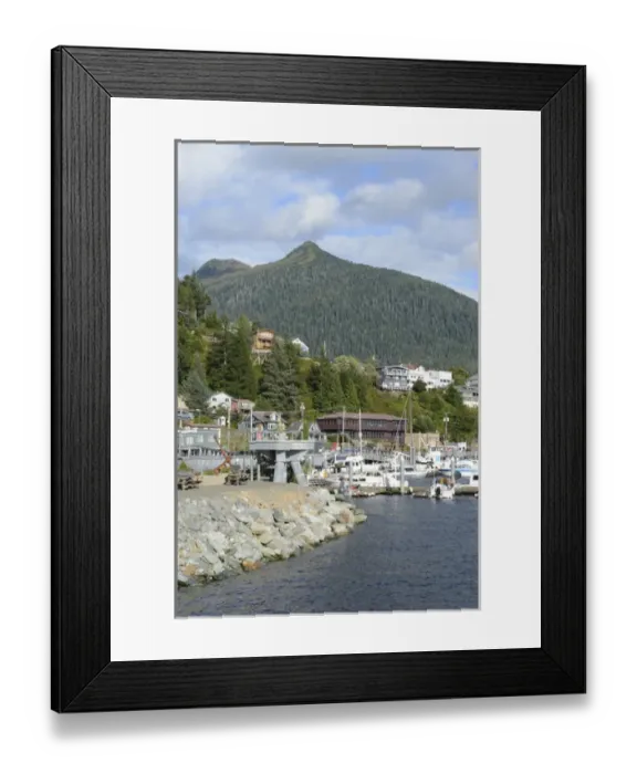 Framed Print : USA, Alaska, Ketchikan, downtown cruise ship docks Framed Print : USA, Alaska, Ketchikan, downtown cruise ship docks