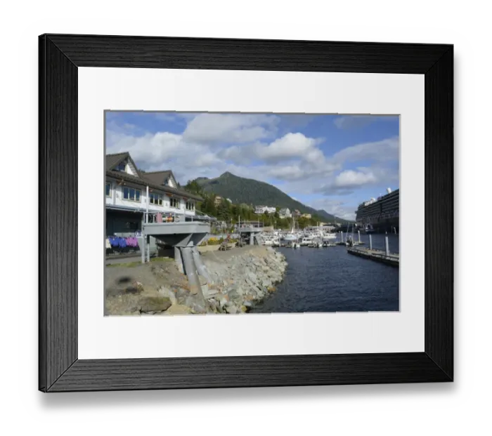 Framed Print : USA, Alaska, Ketchikan, downtown cruise ship docks